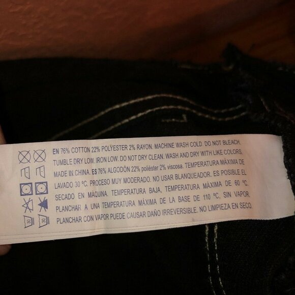 Forever 21 Womens Small Black Denim Jean Straight Cut Off Raw Hem Short Skirt - Picture 7 of 7